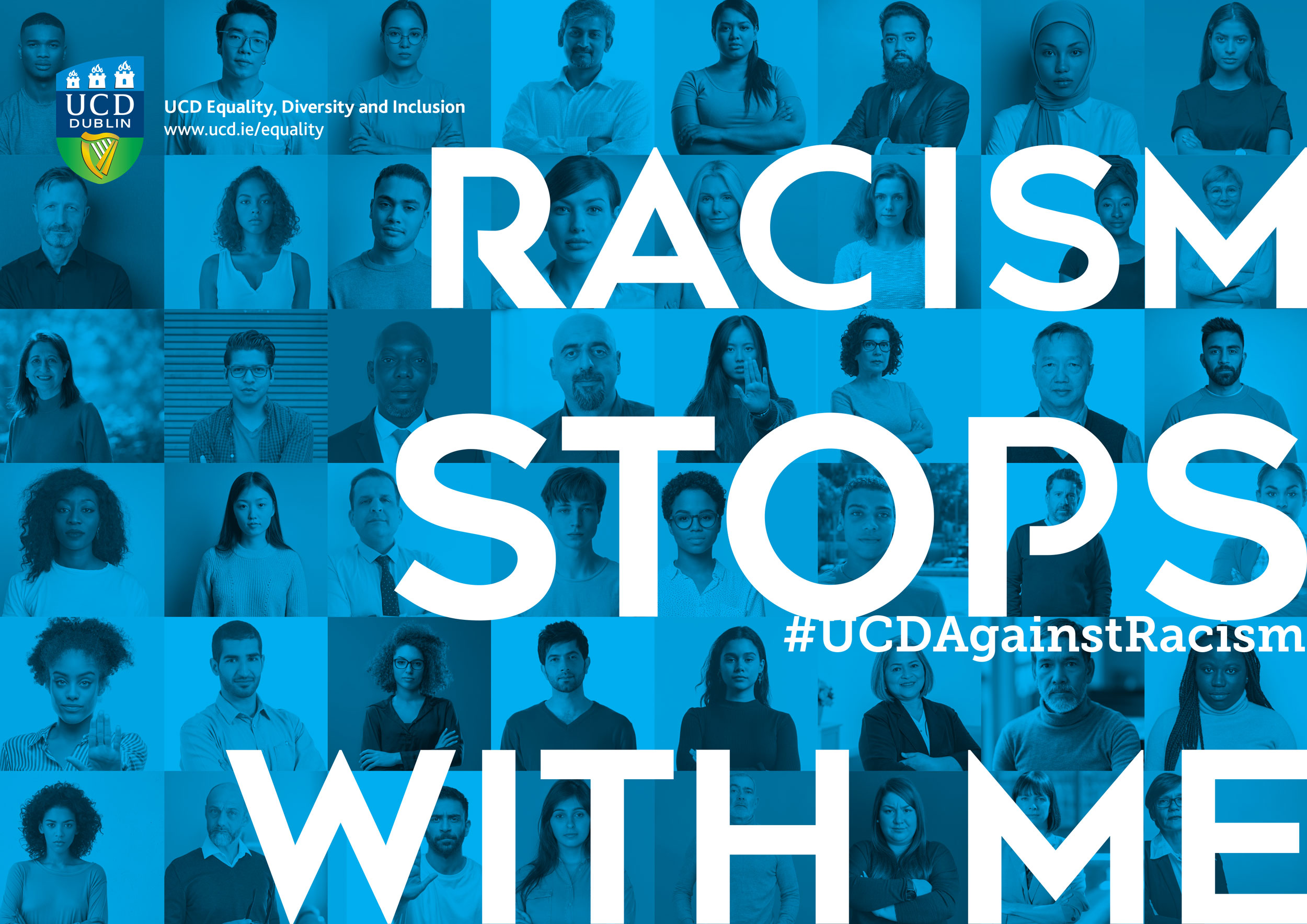 Racism Stops with Me #UCDAgaintRacism poster